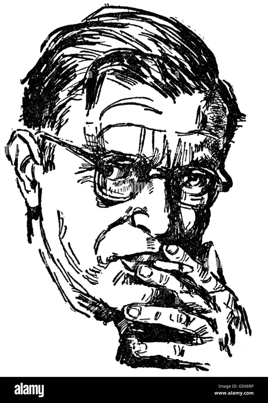 Zeichnung von Sartre © www.alamy.de